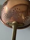 Antique vintage copper colander Jam strainer brass handle 6” Bowl