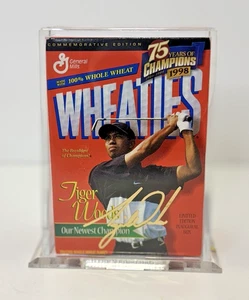 1999 Tiger Woods 75th Wheaties Collectibles 24K Gold Signature Mini Cereal Box - Picture 1 of 6
