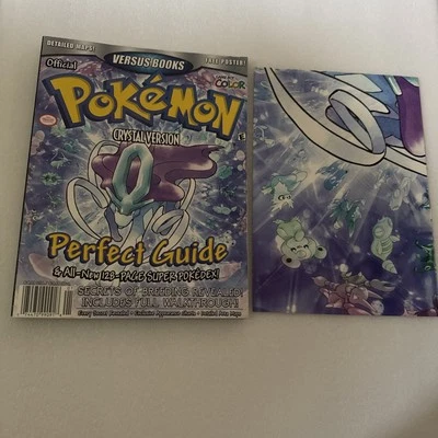 Pokemon Crystal Perfect Guide Versus Books W/Poster ULTRA RARE VARIANT VGC  - Image 1 of 4
