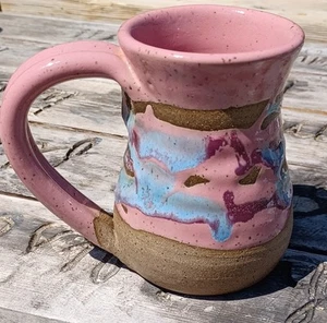 Tazza ceramica Spartaware lanciata a mano firmata numerata Sparta TN smalto a goccia rosa blu - Foto 1 di 11