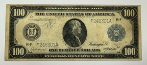 1914 $100 ONE HUNDRED DOLLAR FEDERAL RESERVE NOTE ~ Atlanta, Georgia - Picture 1 of 2