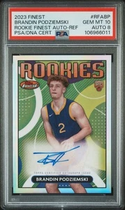 2023 Topps Finest Brandin Podziemski Rookie Finest Auto #RFA Refractor ๐PSA10๐ - Picture 1 of 3