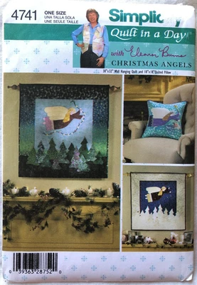 Simplicity 4741 UNCUT Quilt in a Day Christmas Angels Pattern Wall Hanging - Image 1 of 2