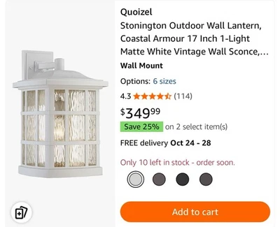 Quoizel Stonington Outdoor Wall Sconce, Coastal Armour Matte White Vintage - Image 1 of 4