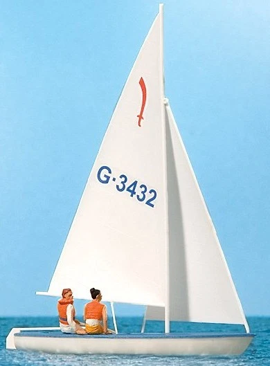 Preiser 10676 HO Korsar Sailing Boat with Sailors Figures