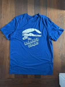 Nike x Undercover Gyakusou Run Gira T-shirt Size L Blue White 70s Logo - Picture 1 of 5
