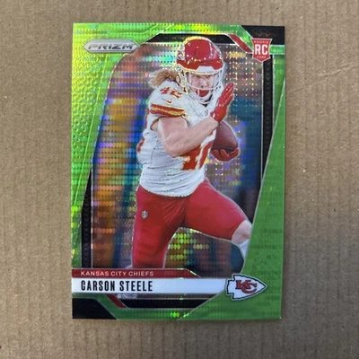 2024 Panini Prizm - Rookies Carson Steele #377 Neon Green Pulsar Prizm (RC) - Image 1 of 2