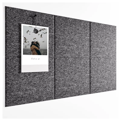 Felt Bulletin Board Wall Large Cork Office, Self Adhesive Gray Pin Squares Set - Image 1 of 4