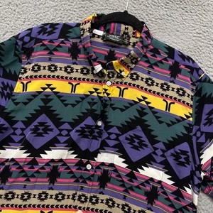 WESC Shirt Mens L Colorful Tribal Aztec Southwestern Button Up Western Classic - Picture 1 of 10