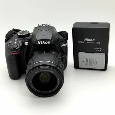 Nikon D3400 24.2MP DSLR Digital Camera Kit w/ AF VR DX 18-55mm Lens & Charger - Image 1 of 4