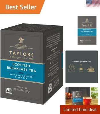Té de desayuno escocés natural - 50 bolsitas de té con sabor brillante y antioxidantes Foto 1 de 4
