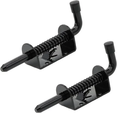 5 Inch Spring Loaded Latch Bolt, Heavy Duty 3/8 inch x 5 inches, Black  - Image 1 of 4