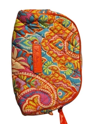 Vera Bradley Pink Green Paisley travel cosmetic zippered bag - Image 1 of 4