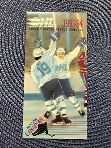 1993-94 OHL London Knights pocket hockey schedule - Molsons