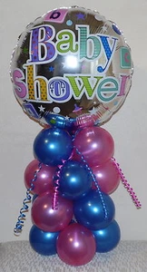 BABY SHOWER - BEBÉ BIRTH NIÑA/NIÑO - PANTALLA GLOBO DE LÁMINA - MESA CENTRAL PIEZA - Imagen 1 de 4