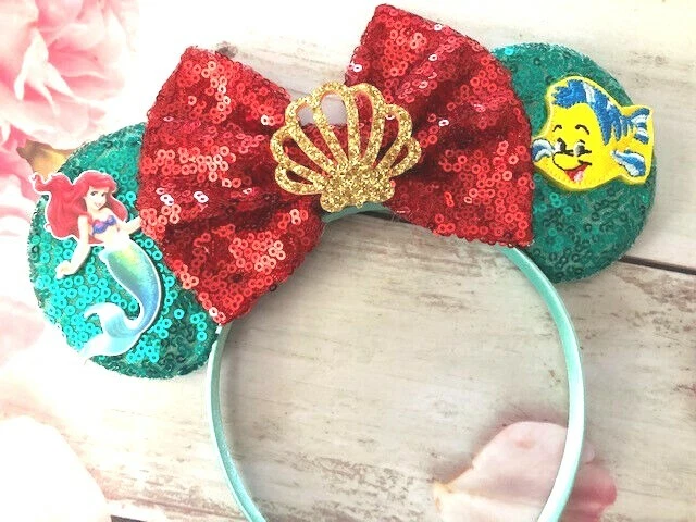  Diadema Ariel La Sirenita Orejas de Minnie Mouse-Disneyland-Disney World-nueva Foto 1 de 1