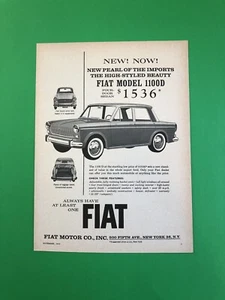 1963 1964 FIAT 1100 D ORIGINAL VINTAGE PRINT AD ADVERTISEMENT PRINTED - Picture 1 of 1