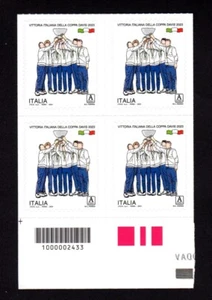 Italia 2024 : Tennis , Coppa Davis - quartina con codice a barre, MNH** - Imagen 1 de 1