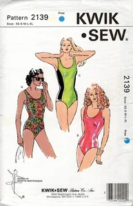 Kwik Sew 2139 One Piece Swimsuit w Contrast Panels, Open Back Option Sz XS-XL - Picture 1 of 4