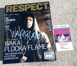 WAKA FLOCKA FLAME SIGNED Respect Magazine JSA COA Rap Hip Hop - Picture 1 of 2