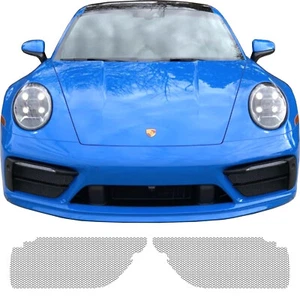 CCG FLAT BLACK MESH GRILL KIT FOR 2020-24 PORSCHE 992 GTS GRILLE PRE-CUT 2 PIECE - Picture 1 of 6