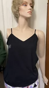 Jockey- Black -Cotton Blend-Reversible Neck Cami- Size 16 Vintage New Old Stock - Picture 1 of 4