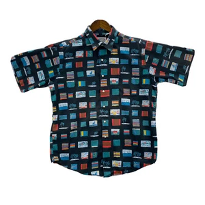 Camicia da campeggio Spinnerstown hawaiana uomo L multicolore color block manica a S con bottoni - Foto 1 di 11