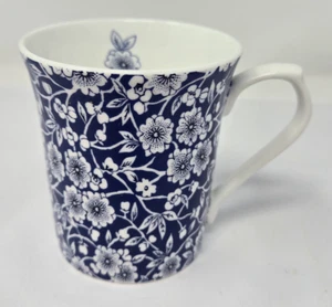Queens VICTORIAN CALICO Mug Coffee Tea Cup White & Blue Floral Flare Sides D/C - Picture 1 of 17