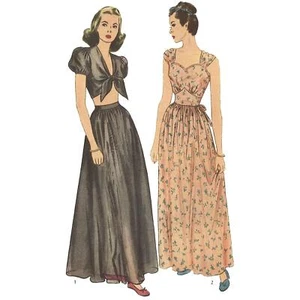 Traje de salón y patrón vintage de la década de 1940 - busto = 30"" (76,2 cm) - Imagen 1 de 1