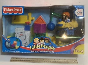 Vintage 2002 Fisher Price/ Little People Stack’nCrash Worksite MIB - Picture 1 of 6