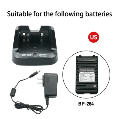 NEW BC-192 NI-MH Charger For Icom F3001 F4001 F4101D IC-V80 ICT70 BC192 BP264 US - Image 1 of 4