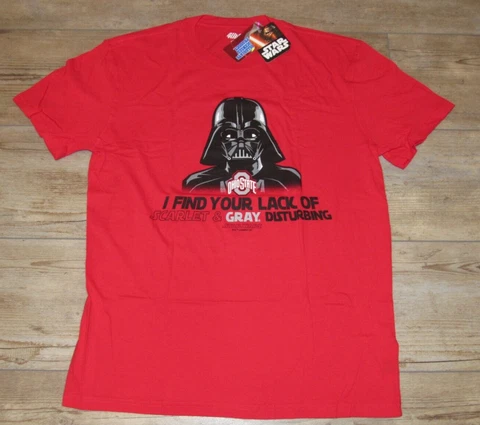 Ohio State Buckeyes Darth Vader Star Wars Disturbing T-shirt Shirt size Men's XL Cover