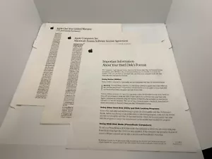 Classici manuali inserti originali Apple Macintosh (disco rigido, garanzia, licenza) - Foto 1 di 1