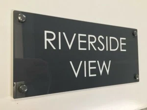 Modern Dark Grey House Name Wall Plaque, anthracite door number address sign - Picture 1 of 5