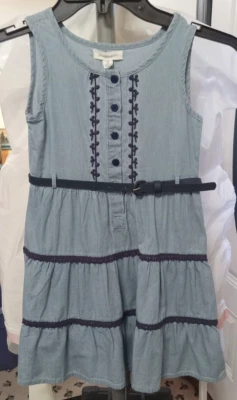 Vestido de Sol con Parche de Calabaza Niñas Denim en Niveles Azul Talla 5 NUEVO Con Etiquetas ¡Muy Lindo! Foto 1 de 4