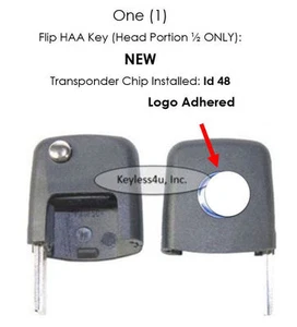 NEW FLIP KEY HEAD remote entry control for VW Megamos id 48 immobilizer Chip - Picture 1 of 2