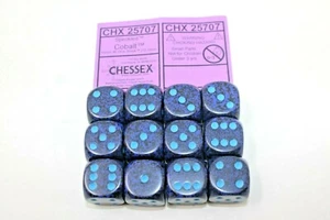 Chessex Dice 16mm D6 (12 Dice) Speckled Colbalt CHX25707 - Picture 1 of 1