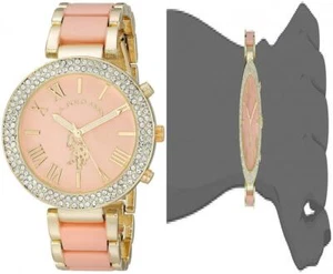 U.S. Polo Assn. Women's USC40063 Gold-Tone and Pink Bracelet Watch - Picture 1 of 5