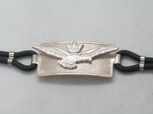 Luftwaffe Militär Italienisch: Armband aus Silber 925 Und Caucciù- Bracelet - Bild 1 von 4