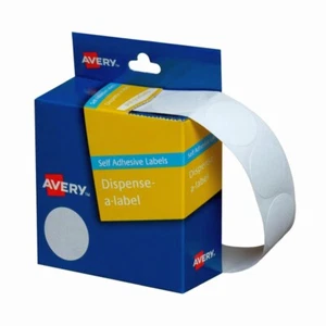 Avery Dispenser Circle Labels 24mm White 550 Labels - Picture 1 of 1