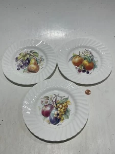 (3) Allyn Nelson 8in Salad Plates Fruit Bone China - Picture 1 of 3