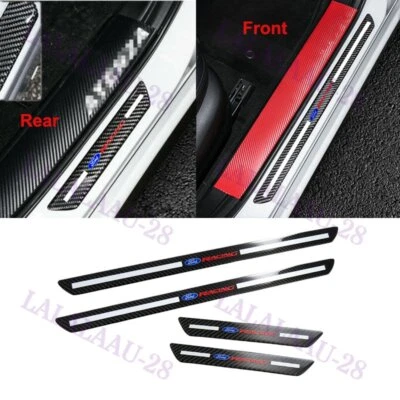 Для Ford из углеродного волокна автомобиля двери приветственная пластина порог потертости крышка панели стикер 4 шт. - Изображение 1 из 4