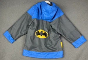 Western Chief Batman Rain Coat Jacket Boys Blue Gray Superhero Hooded Retro 4 4T - Picture 1 of 11