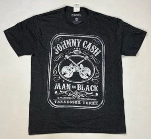 Johnny Cash The Man In Black Graphic T-shirt Men Medium Charcoal Heather NWT - Picture 1 of 7