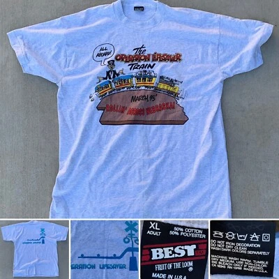 Vintage The Operation Lifesaver Train March 95 Rollin’ Across Nebraska! T-Shirt  - Image 1 of 4