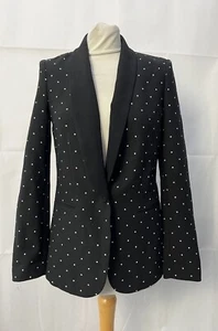 claudie pierlot Blazer Jacke schwarz gepunktet Größe S Langarm Kragen Damen  - Bild 1 von 12