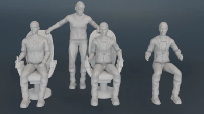 VOYAGE TO THE BOTTOM OF THE SEA FLYING SUB FIGURE SET 1/32 Crane Nelson Kowalski - Image 1 of 4