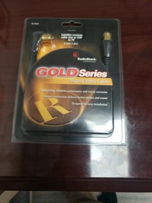 RadioShack 6 ft. Coaxial Video Cable gold series 15-1514 NEW IN BOX - Image 1 of 3