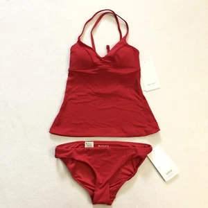 NWT Athleta Women Matador Red Triangle Tankini + Clean Medium Swim Bottom XXS - Picture 1 of 11