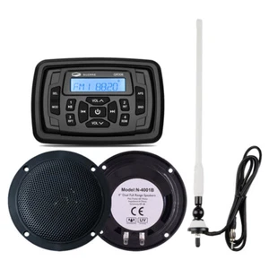 Marine Waterproof Speakers and Boat Bluetooth Stereo Radio Kit (Unit and Aerial) - Imagen 1 de 12